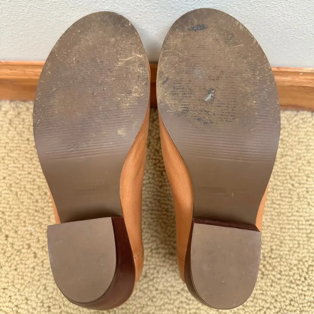 LaTigo Leather Ankle Booties Healed Slip On Tan Camel Women's 6 Western Boho